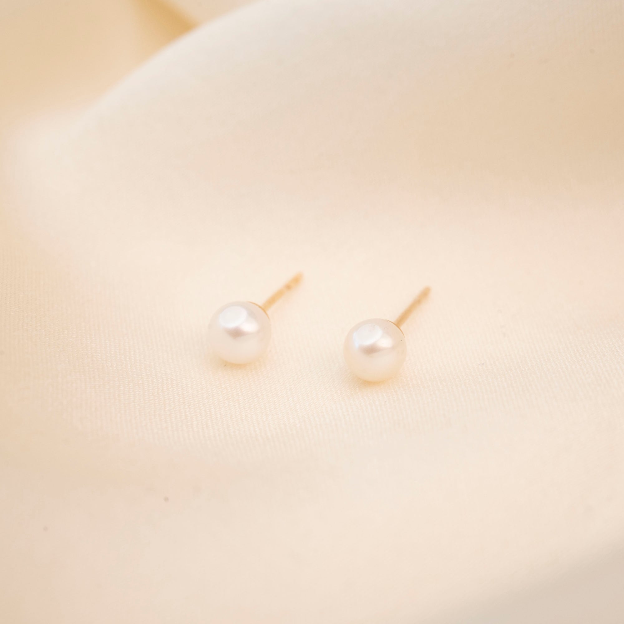 Gold Fresh Water Pearl Studs