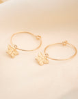 Gold Dainty Butterfly Hoops