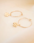 Gold Dainty Flower Hoops