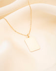 Gold Initial Rectangle Necklace