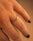 Gold Filled Emerald Chevron Stacker