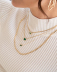 14k Emerald Bezel Necklace