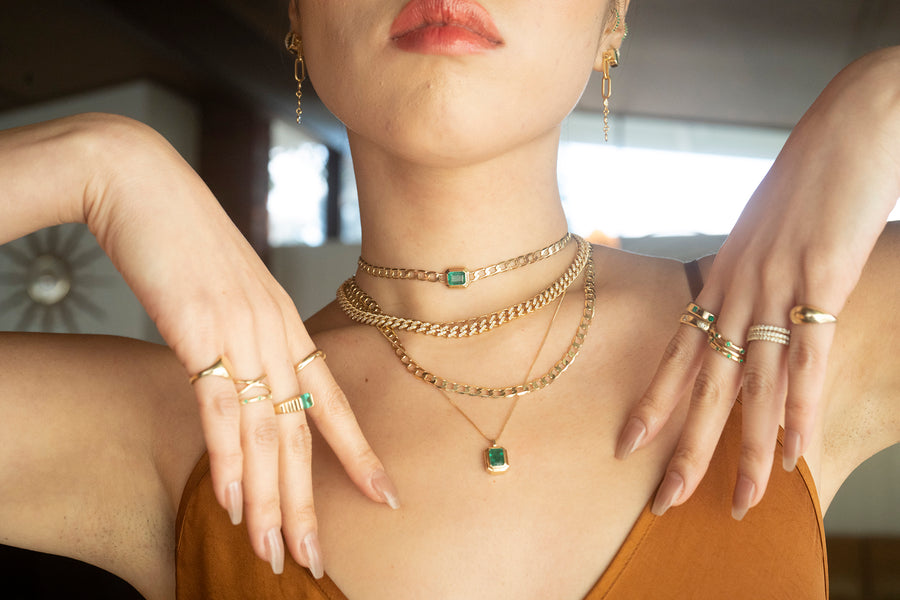 14k Emerald Neptune Necklace