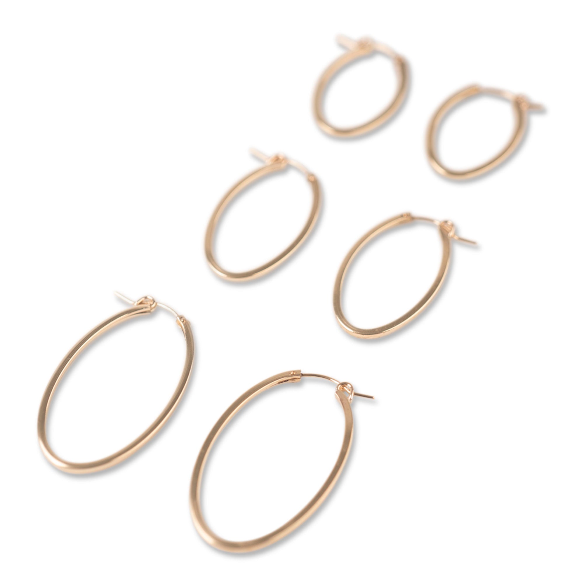 Gold Oval Hoops