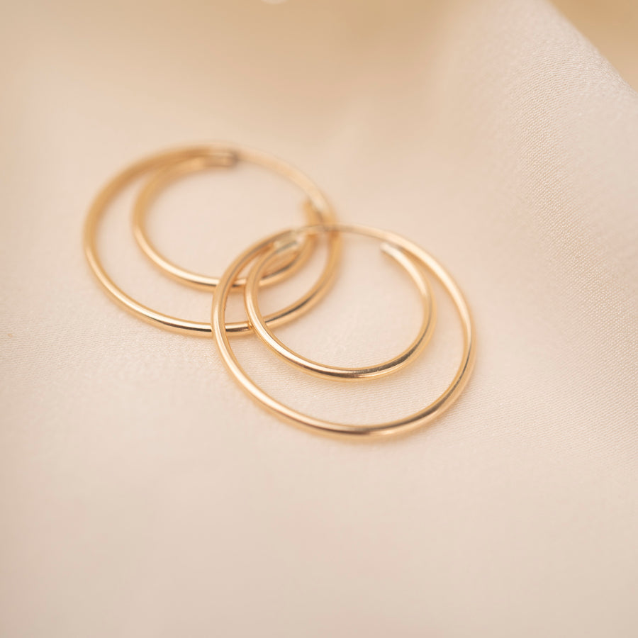 Gold Double Endless Hoops