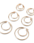 Gold Double Clasp Hoops