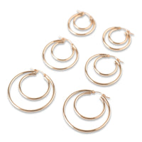 Gold Double Clasp Hoops