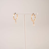 Gold Pearl Clasp Hoops