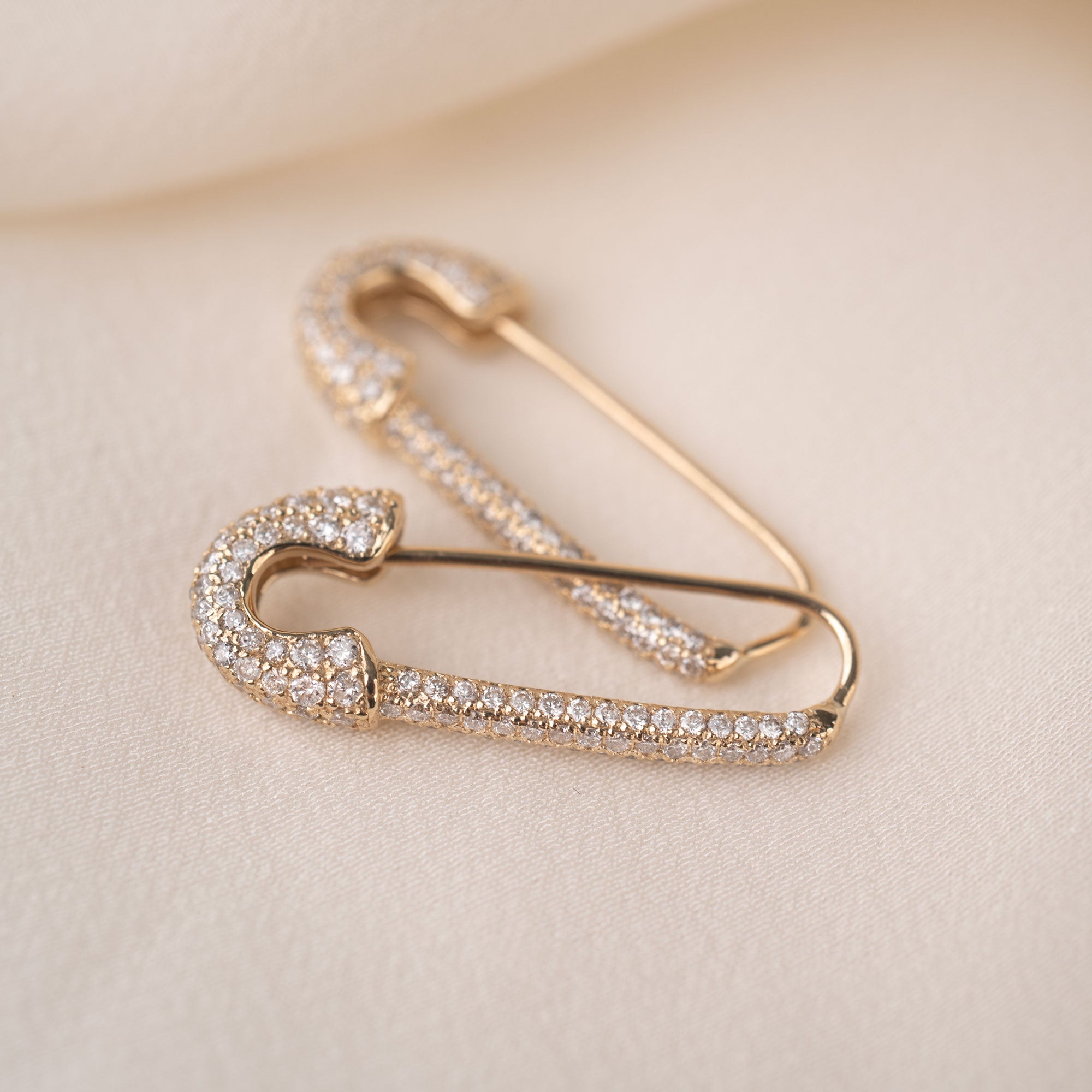 14k Diamond Safety Pin