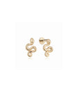 14k Diamond Snake Eyes Flatback Studs