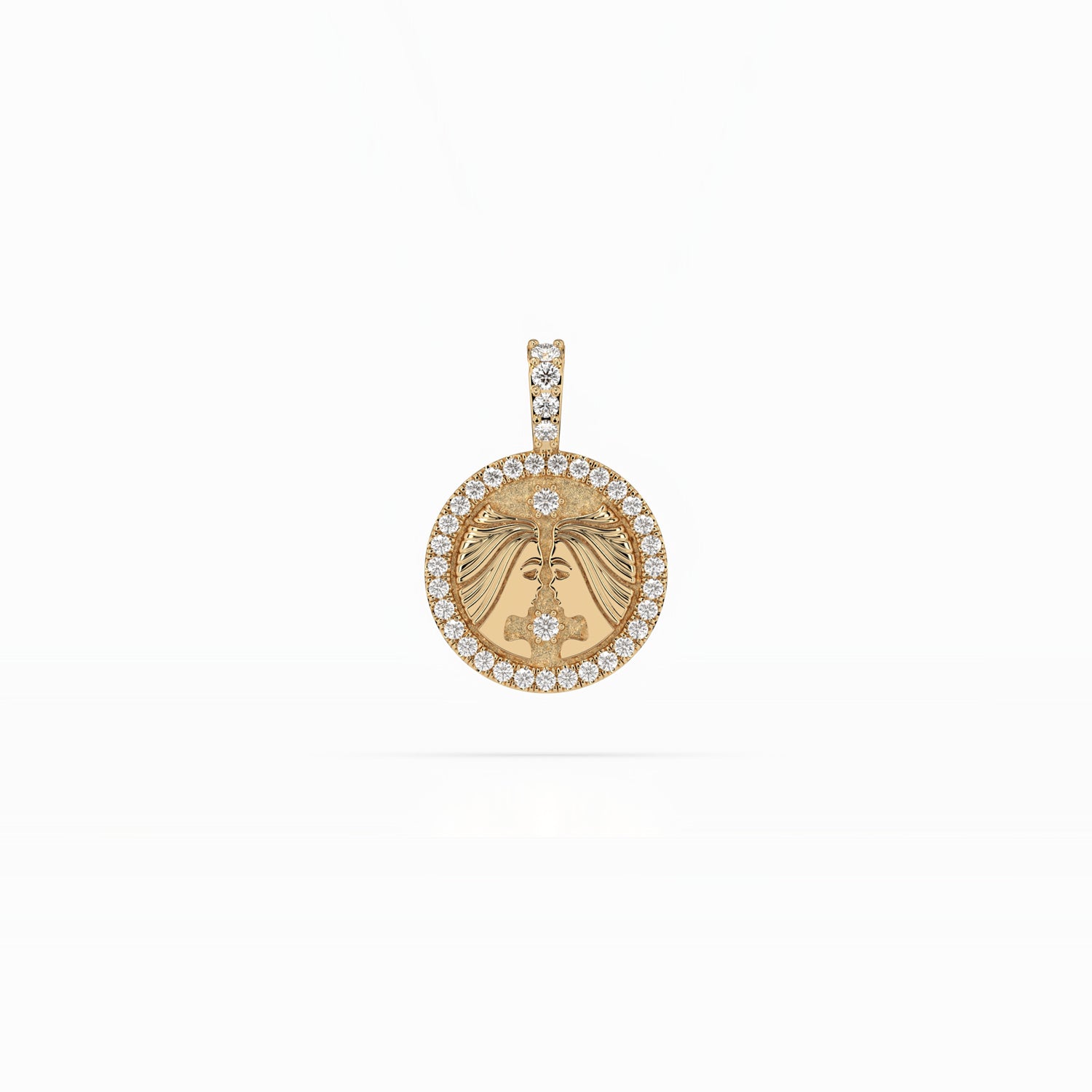 14k Diamond Halo Zodiac Necklace