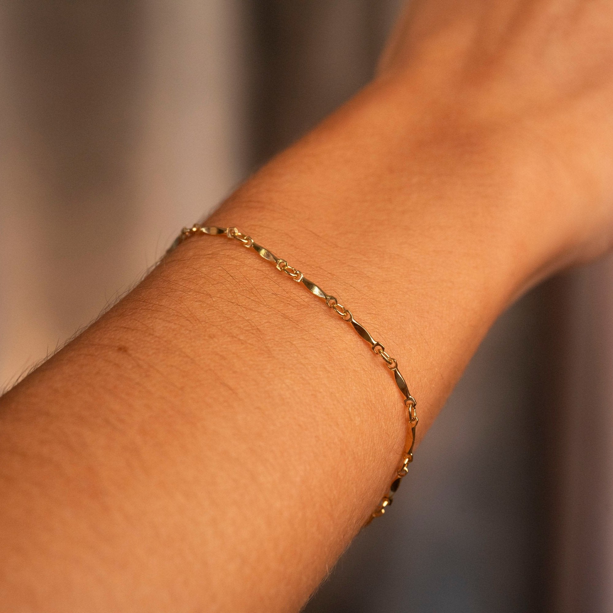 Gold Filled Dapped Bar Bracelet