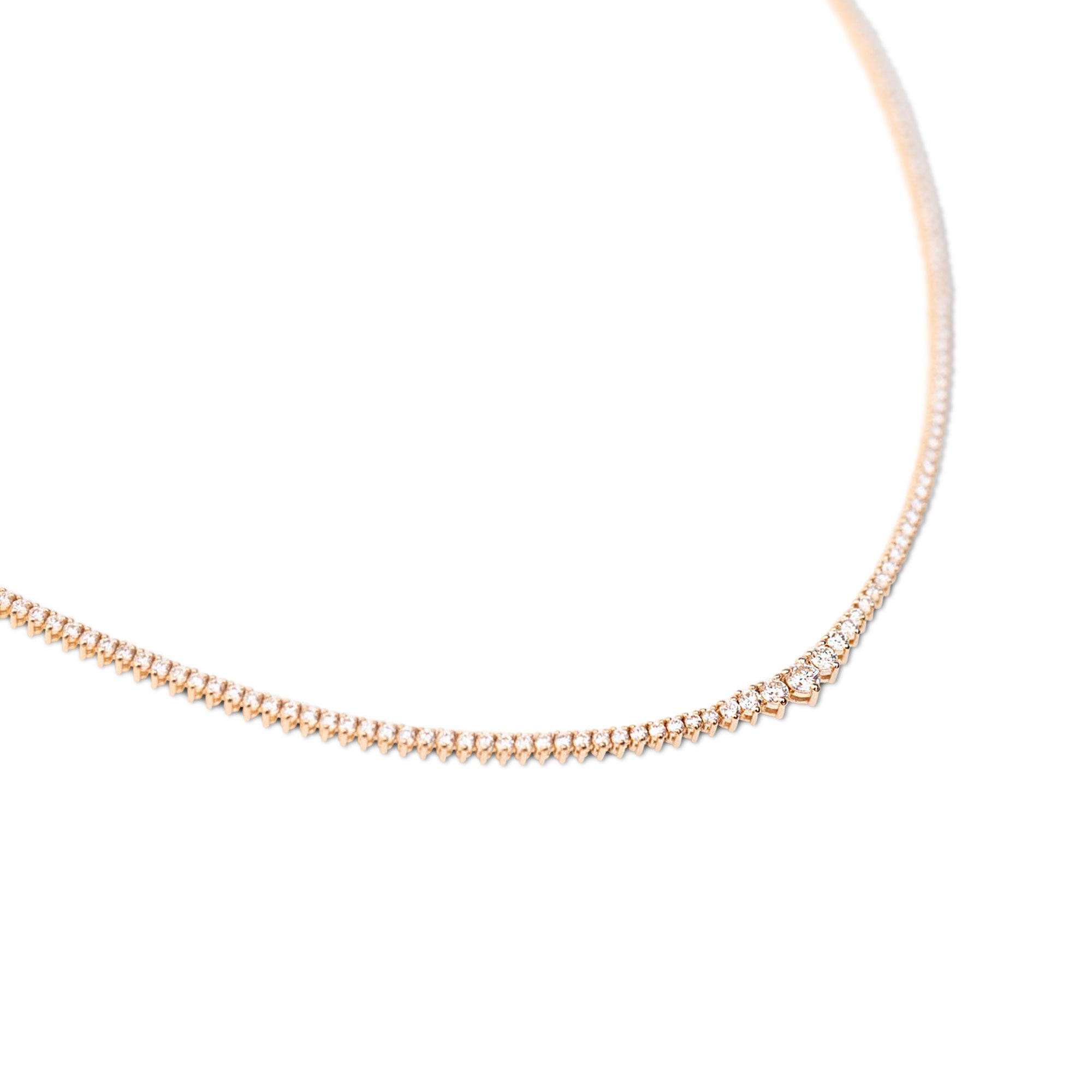 14k Graduated Tennis Necklace | 3.28 CTW