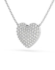 14k Large Diamond Puffy Heart Necklace | .60 carats