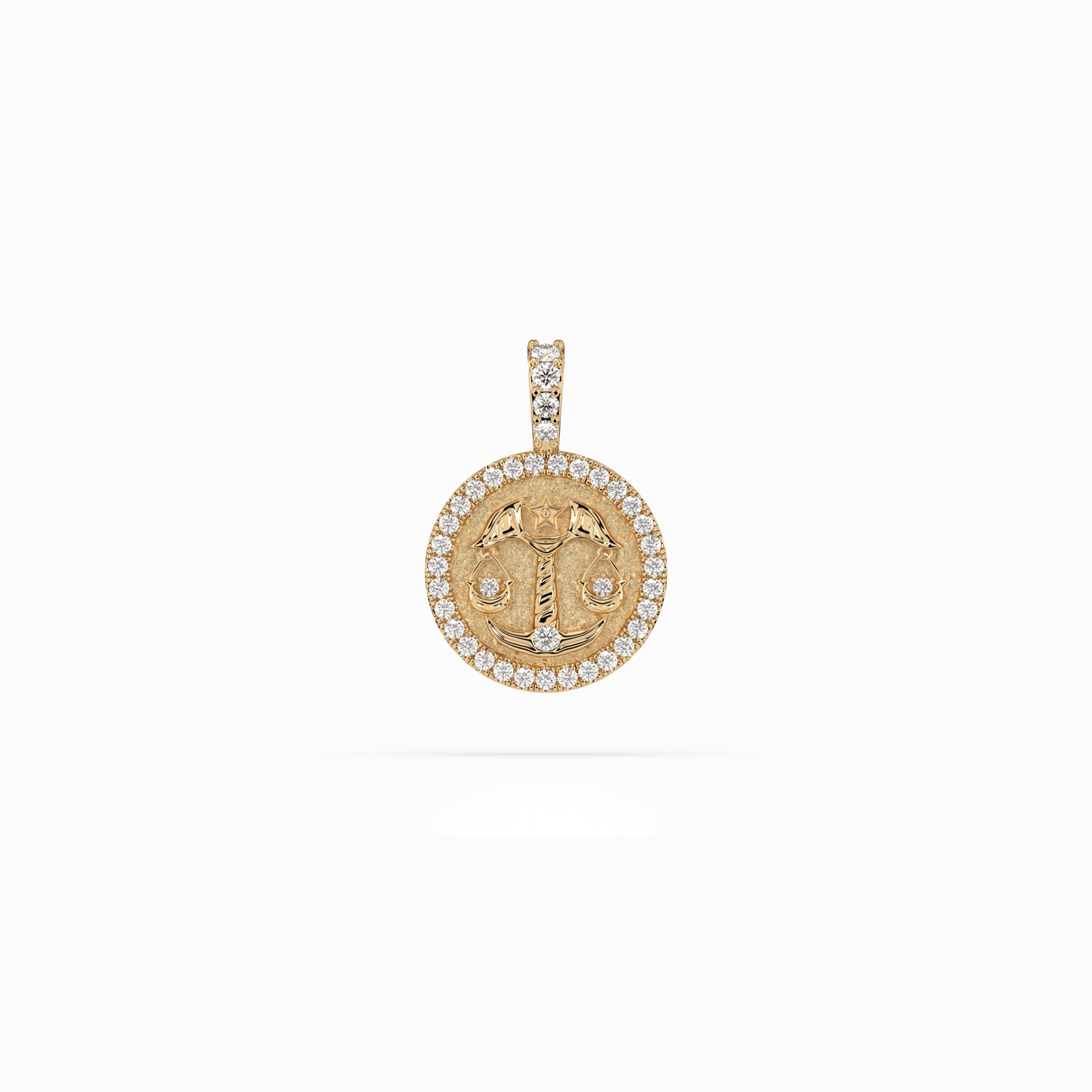 14k Diamond Halo Zodiac Necklace