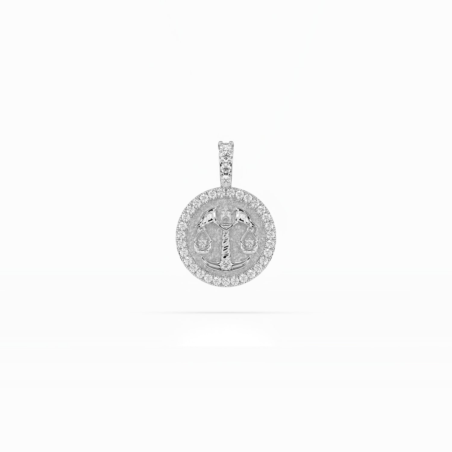 14k Diamond Halo Zodiac Necklace