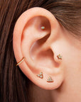 14k Diamond Bezel Flatback Studs