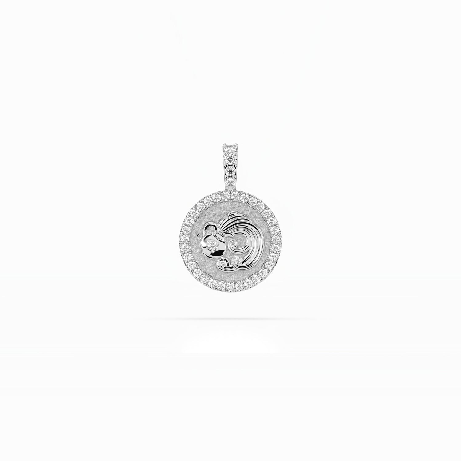 14k Diamond Halo Zodiac Necklace