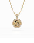 14k Diamond Halo Zodiac Necklace