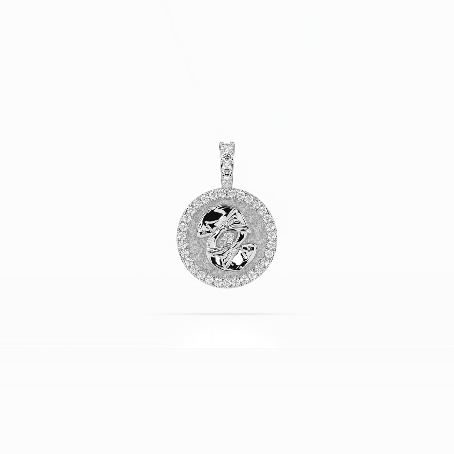 14k Diamond Halo Zodiac Necklace