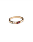 14k Ruby and Diamond Baguette Ring