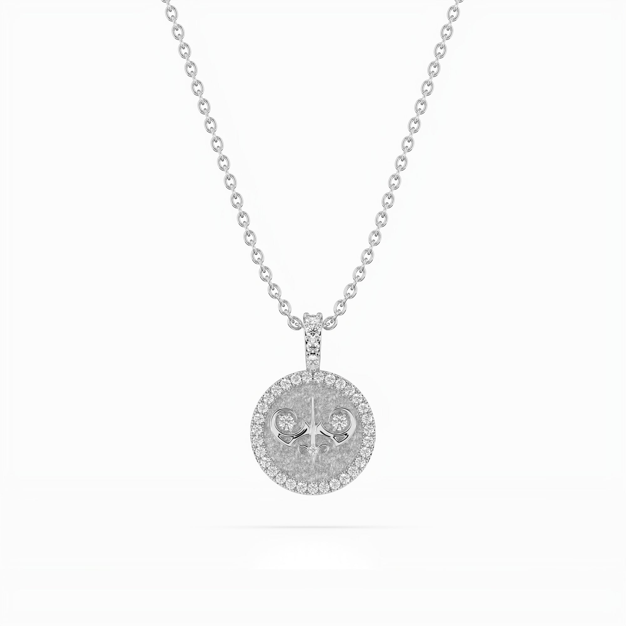 14k Diamond Halo Zodiac Necklace