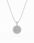 14k Diamond Halo Zodiac Necklace