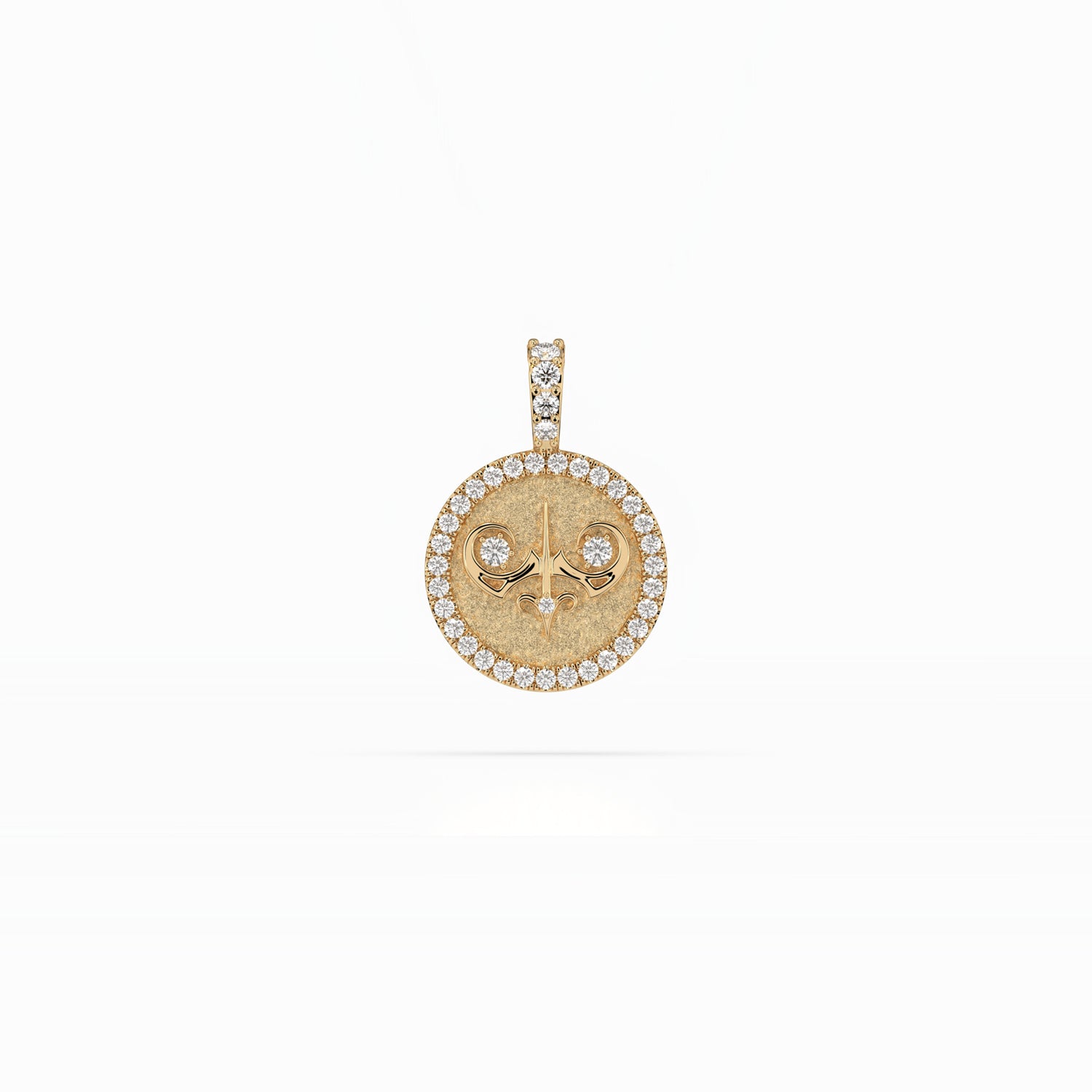 14k Diamond Halo Zodiac Necklace