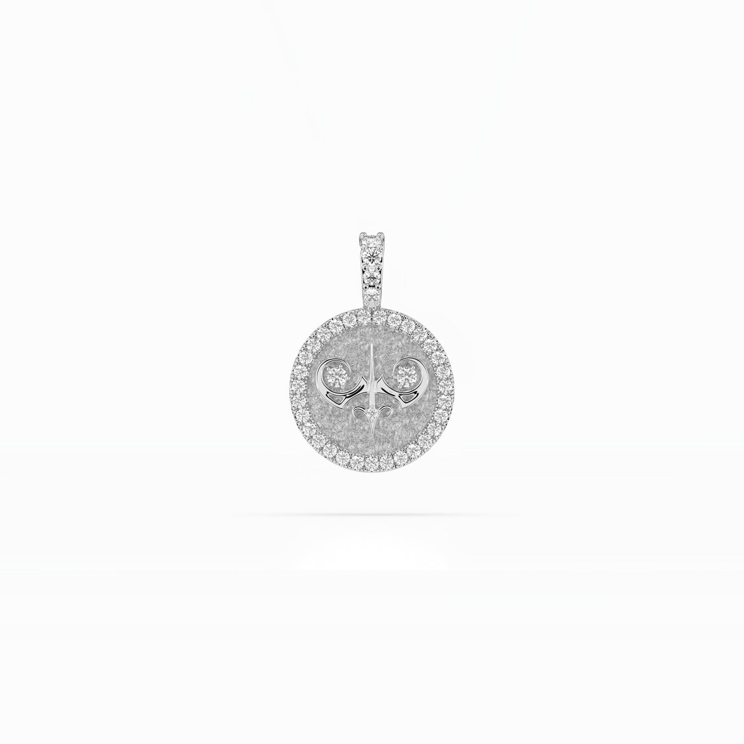 14k Diamond Halo Zodiac Necklace