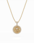 14k Diamond Halo Zodiac Necklace