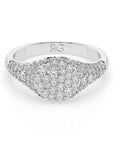 14k Diamond Pave Signet Ring