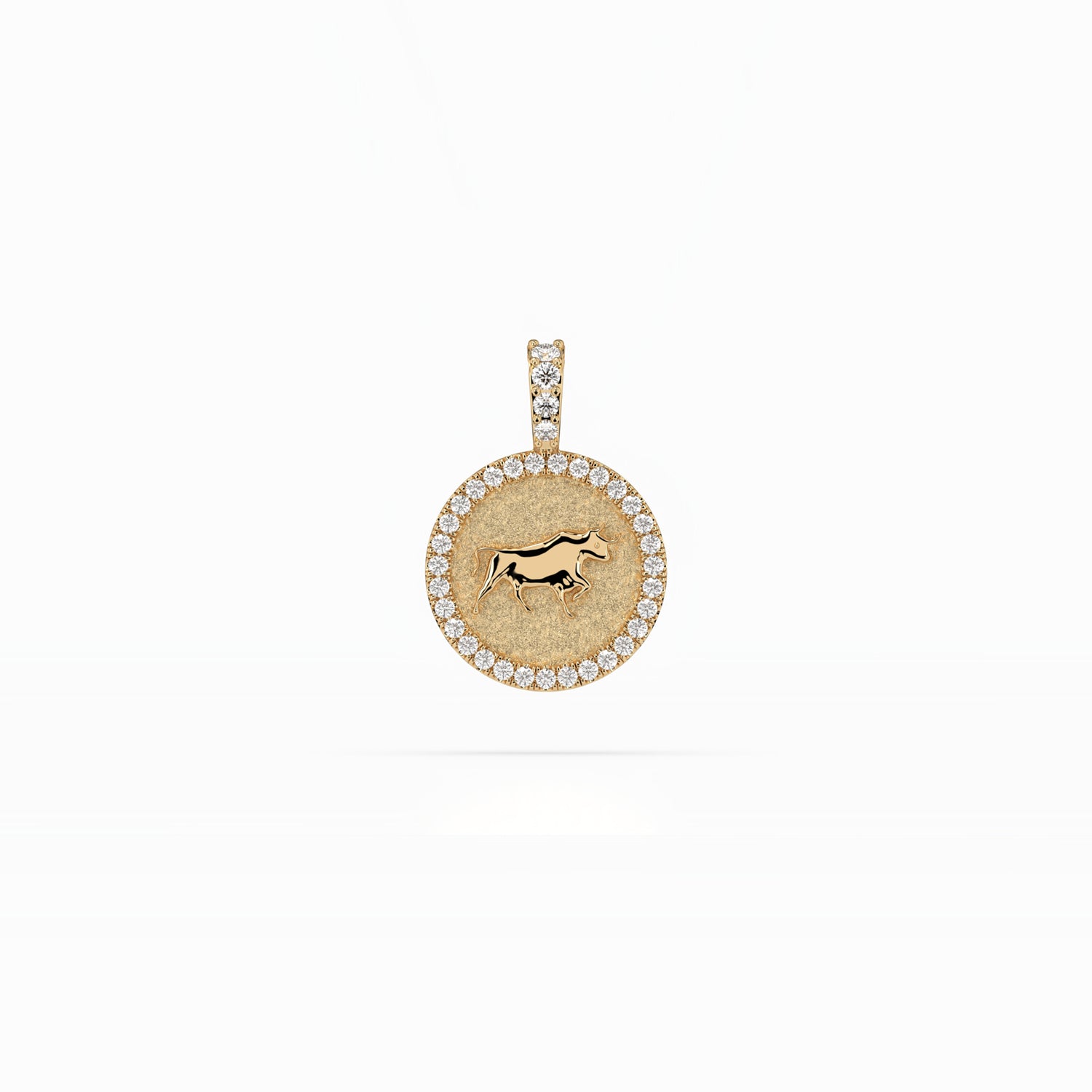 14k Diamond Halo Zodiac Necklace