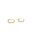 Gold Flat Beaded Post Hoops