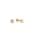 14k Diamond Bezel Flatback Studs