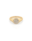 14k Diamond Full Moon Signet Ring