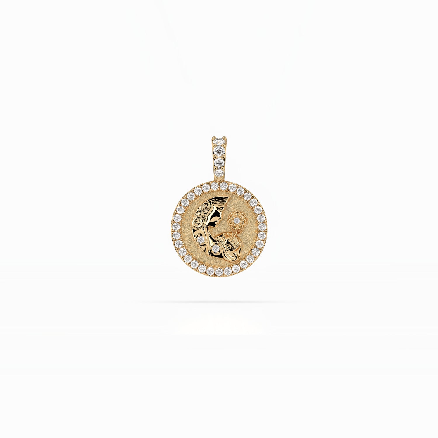 14k Diamond Halo Zodiac Necklace