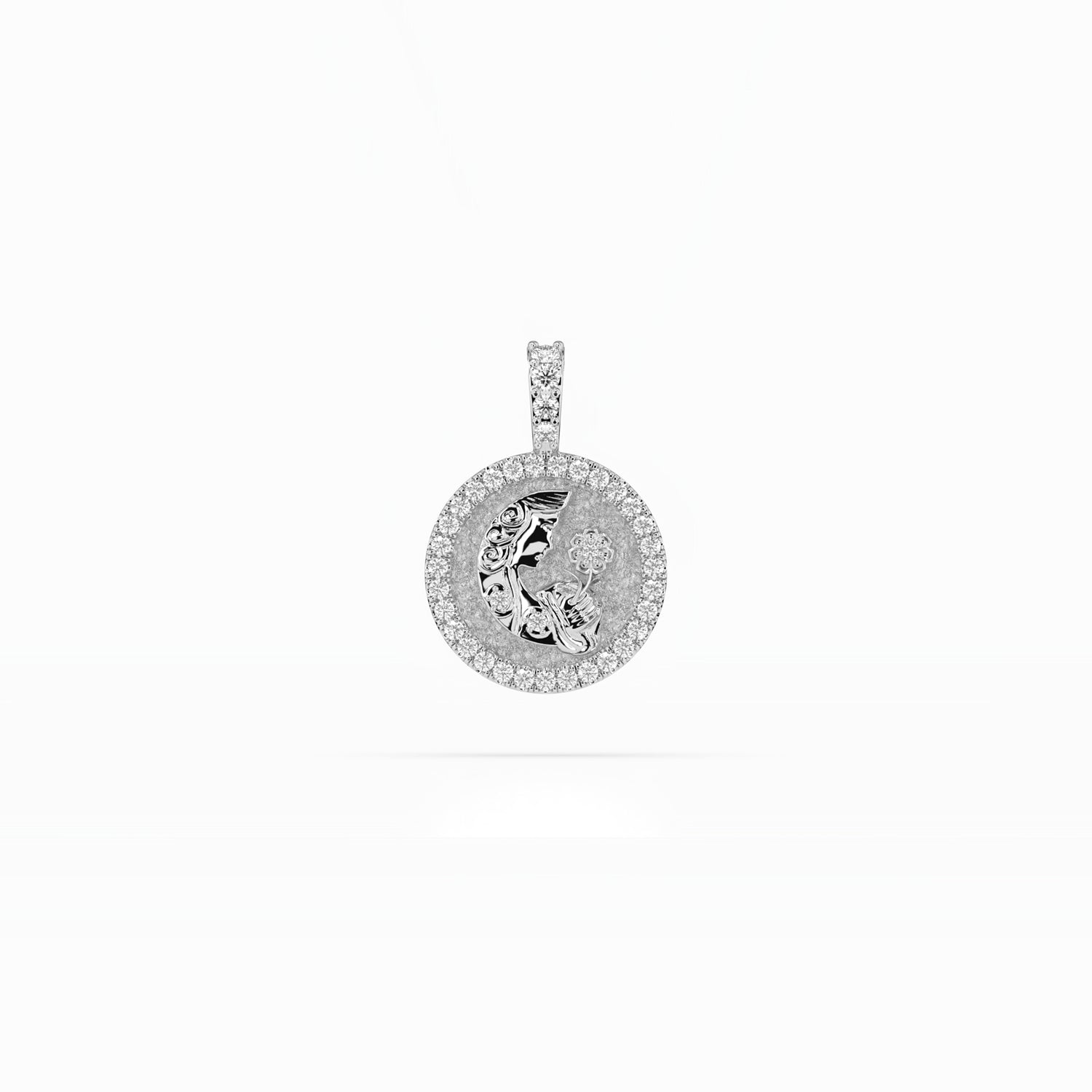 14k Diamond Halo Zodiac Necklace