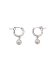 Silver Pearl Clasp Hoops