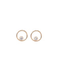 Gold Circle Crystal Studs