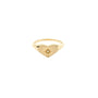 14k Diamond Heart Signet Ring