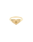 14k Diamond Heart Signet Ring