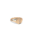 14k Diamond Line Signet Ring