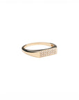 14k Rectangle Diamond Signet Ring