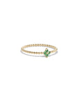 14k Beaded Emerald Ring