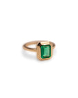 14k Emerald Tiered Bezel Ring