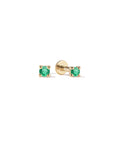 14k Little Emerald Flatback Studs