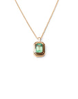 14k Mini Emerald Tiered Bezel Necklace