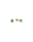 14k Emerald Bezel Flatback Studs