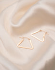 Gold Flat Triangle Hoops