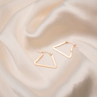 Gold Flat Triangle Hoops